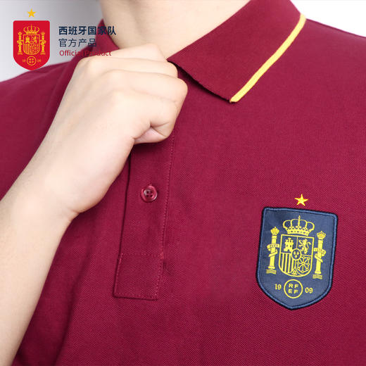 西班牙国家队官方商品丨经典红黄短袖polo衫刺绣T恤球迷运动透气 商品图4