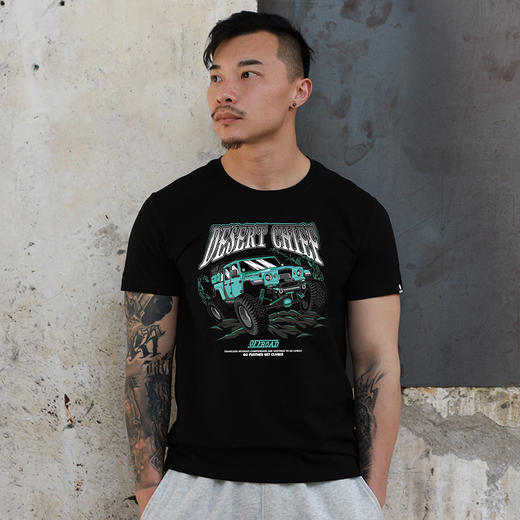 FREEBASE2022夏季新款复古JEEP图案印花队服定制短袖T恤半袖汗衫 NMT-1832 商品图0