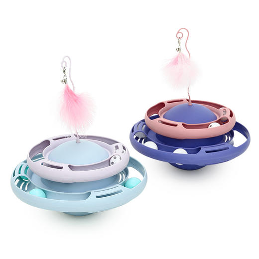 【双层轨道 快乐翻倍】猫玩具自嗨解闷神器逗猫棒幼猫不倒翁转盘小猫猫宠物猫咪用品 商品图4