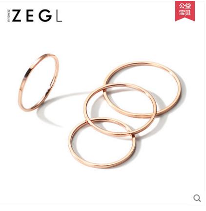 ZENGLIU韩国细戒指女镀18K玫瑰金指环ins关节食指戒时尚个性尾戒 商品图0
