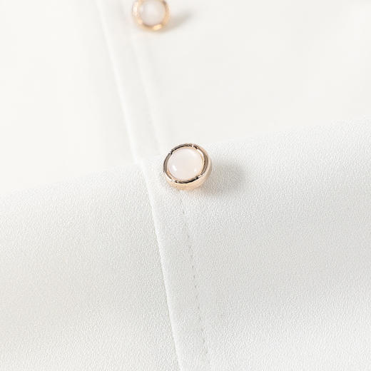 【高定款】罗蒙春季女士长袖衬衫优雅大方简约双排扣商务通勤衬衣女 商品图9