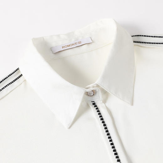 【高定款】罗蒙春秋女士长袖衬衫时尚气质简约时髦商务通勤百搭衬衣女 商品图9
