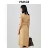 VIMAGE/纬漫纪夏季新款干练中性束腰V领显瘦飞袖连衣裙V1707337 商品缩略图5