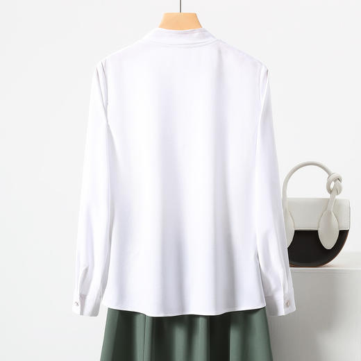 【高定款】罗蒙春季女士长袖衬衫简约飘带干练气质商务通勤衬衣女 商品图9