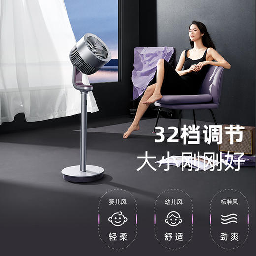 2022旗舰新品 艾美特第4代空气净化循环扇天鹅PRO 32档直流变频节能电风扇 钴蓝色【天鹅Pro】 商品图4