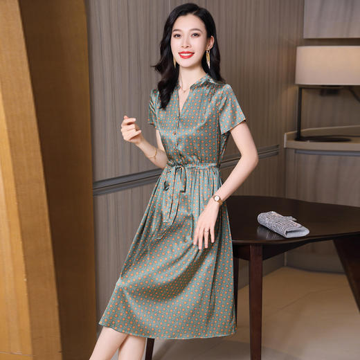 ASE-2367   V领拼接气质优雅女士连衣裙 商品图5