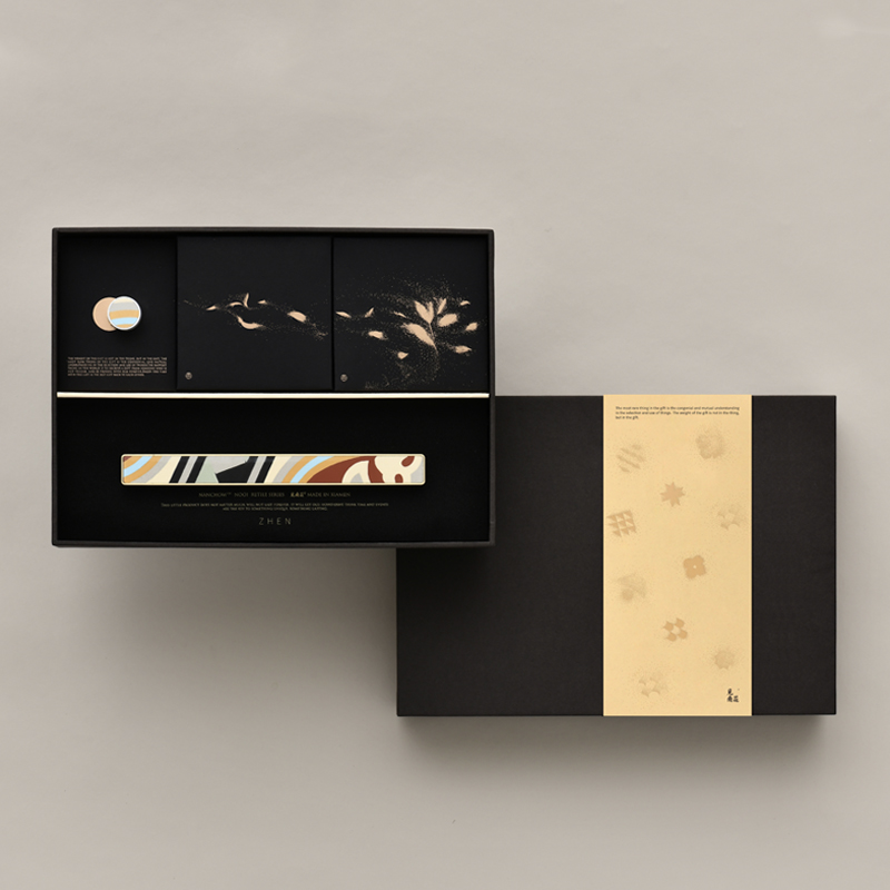 见南花 | 水泥花砖黄铜纸镇礼盒 书法压纸文房四宝 企业定制礼品