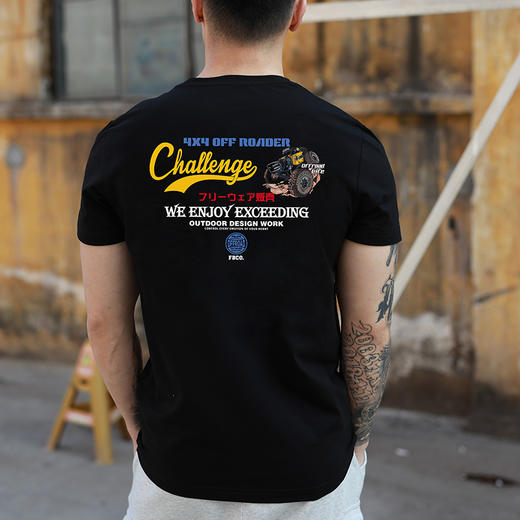 FREEBASE2022春夏新款原创个性越野图案印花复古欧美街头时尚短T NMT-1829 商品图1