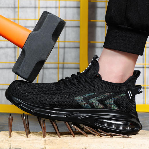 爆款夏季透气劳保鞋钢头防砸防刺穿工作轻便舒适气垫款软底 商品图1