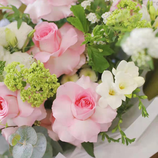 《夏洛》粉玫瑰木绣球花束 商品图1