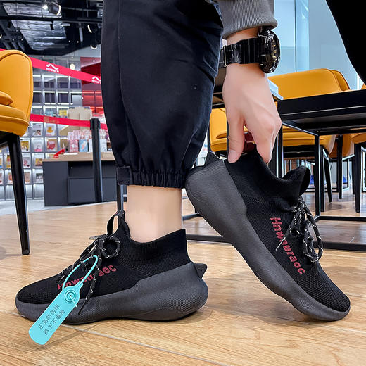 【尺码偏小，脚背厚建议拍大一码】【亲子款 全家都能穿】2024春季爆款  鲨鱼尾椰子鞋 新款韩版飞织 家庭男女同款亲子运动鞋潮网红休闲袜子鞋 商品图8