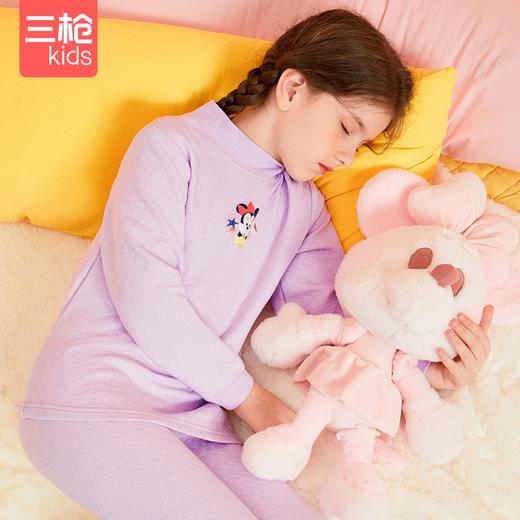Threegun三枪 【暖棉】女童半高领儿童保暖内衣套装-2D256D011 商品图0