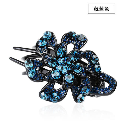 LBE-pf103发夹鸭嘴夹头饰韩版花朵亚克力一字夹日韩成人彩色水钻盘发器 商品图7