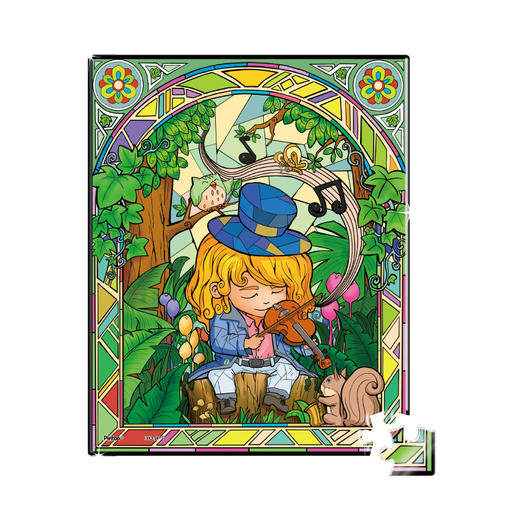 【折扣商品 不退不换】80片 透明平面拼图 塑料拼图HH1004 森林演奏家 商品图0