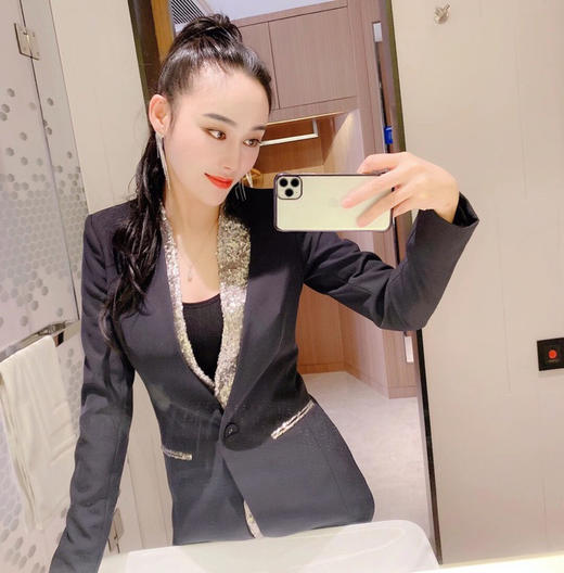 J81A2215颈袖添香时尚修身气质商务正装韩版职业装西装套装女J81A2215 商品图0