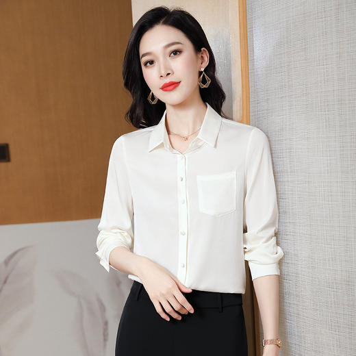 ASE-3562纯色气质时尚百塔女士衬衫 商品图2