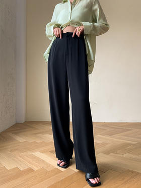 艾尚臣新款阔腿裤女高腰时尚休闲裤气质垂感OL西装裤女宽松工装裤