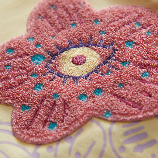 谜底童装2022夏季H型中款T恤活泼舒适亲肤花朵短袖上衣B1BKT0249 商品图3