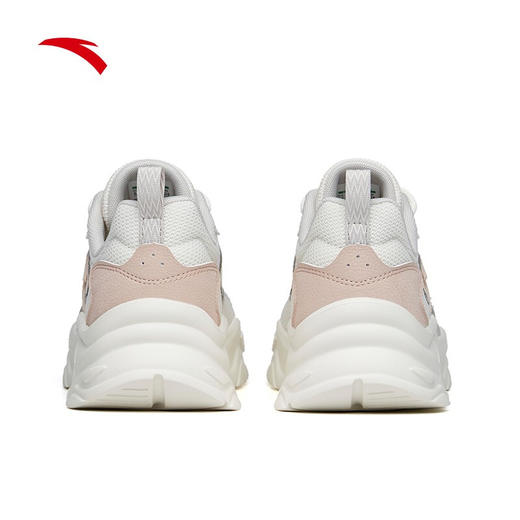 【安踏小千禧】安踏女鞋休闲鞋2022夏季新款运动鞋子女减震轻便学生网面老爹鞋122228891 象牙白/麦粉色/一度灰-2 38 商品图7