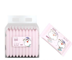 潮小喵婴儿手口湿巾10片/包  粉色