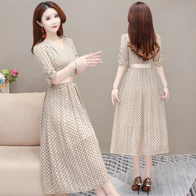 QYM-ZXG-G3077-Y夏季新款中长裙时尚女装A字裙