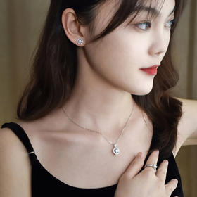 莫桑钻首饰 轻奢经典六爪戒指圆包耳饰项链 一钻双证书 附赠精美礼盒