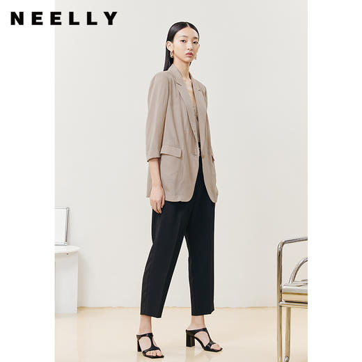 NEELLY纳俪商场同款西装裤女夏季新款百搭休闲裤薄款垂感直筒裤潮N22042H01056 商品图2