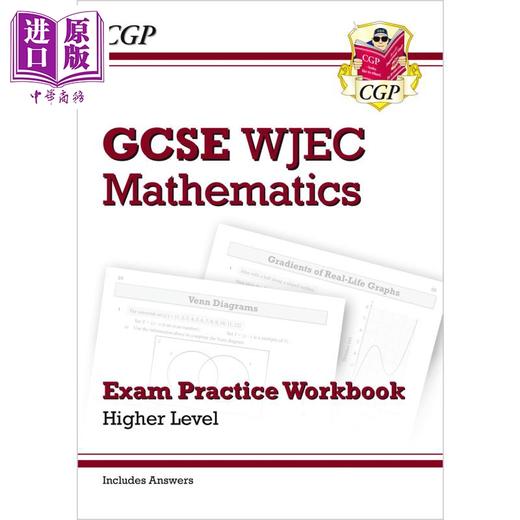 英国CGP原版 WJEC GCSE Maths Exam Practice Workbook 中级进阶数学 考试练习手册 备考复习自测套装2册 含答案 商品图1