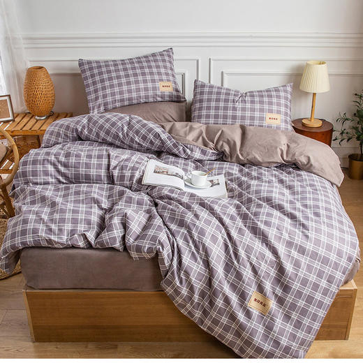 【时尚双版简洁大方】無印良品磨毛四件套 商品图1