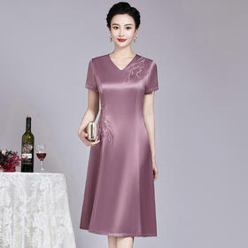 ZY-Q6016夏季新款醋酸缎面气质连衣裙年轻洋气婚宴礼服