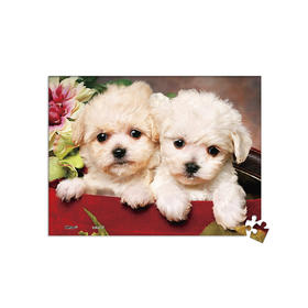 150片 迷你平面拼图 塑料拼图 P1073 礼物盒的小狗