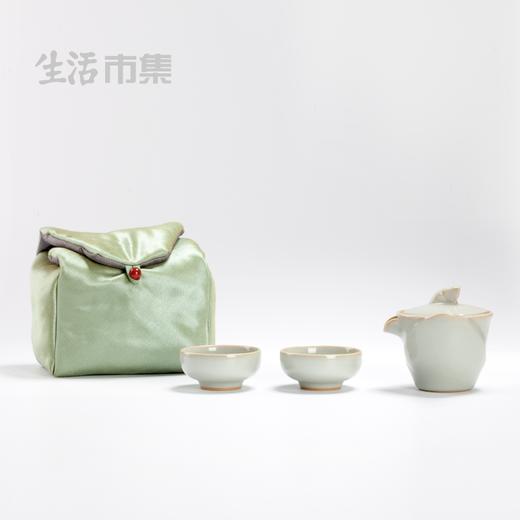 汝瓷·花玲珑旅行茶具一壶二杯配收纳包 “善隐”款（景德镇顺丰发货） 商品图1