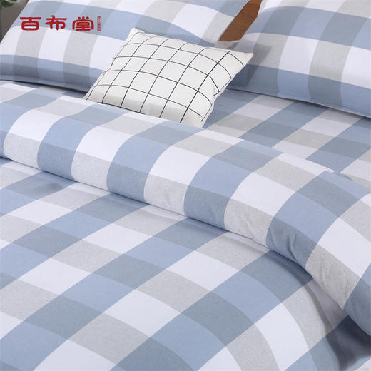 【企业】（乡村振兴商品）百布堂纯棉四件套X3-灰格 商品图4