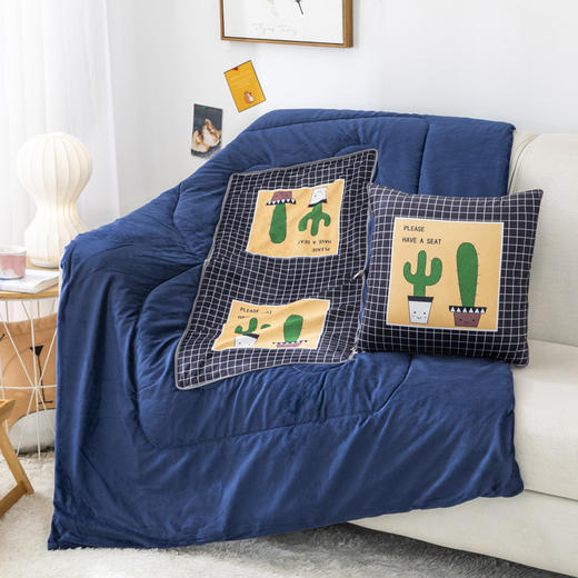 【多功能抱枕太空被】水晶绒印花抱枕夏凉被 办公室午睡抱枕被子二合一-优选好物-W仓 商品图3