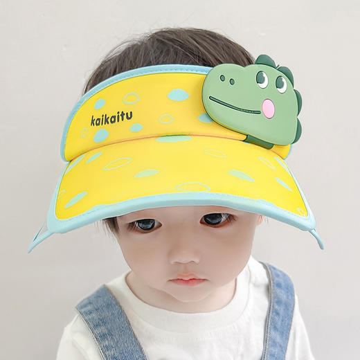 儿童空顶帽恐龙抽拉 儿童夏季新款休闲可伸缩 遮阳帽韩版夏季休闲款童帽 可伸缩大沿遮阳帽螺旋风车 商品图0