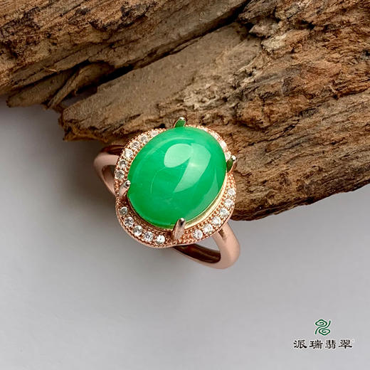 派瑞翡翠 翡翠戒面 冰种 绿色 商品图1