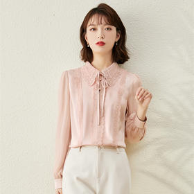 新款娃娃领时尚雪纺衬衫上衣  YZ8002