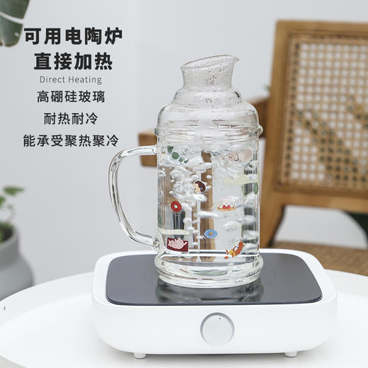 夏日玻璃水壶 可冷泡可加热 容量1100ml（广东潮州发货） 商品图2