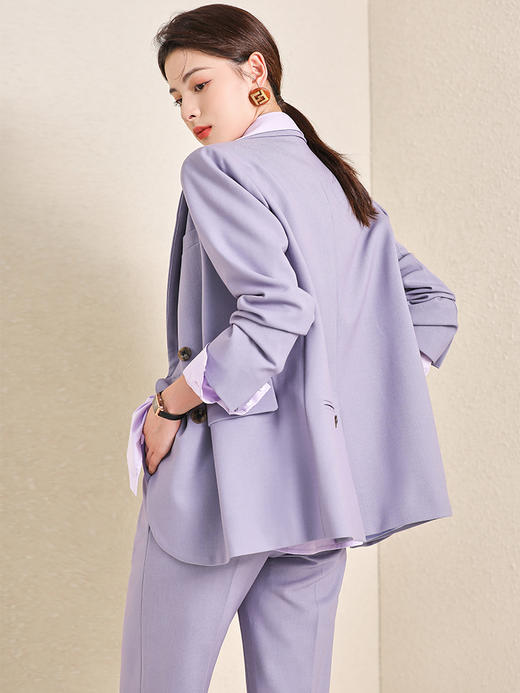 浅紫色长袖韩版休闲职业装OL通勤面试 商品图1