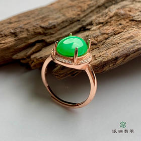 派瑞翡翠 翡翠戒面 冰种 绿色