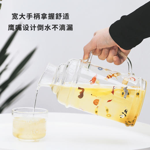 夏日玻璃水壶 可冷泡可加热 容量1100ml（广东潮州发货） 商品图3