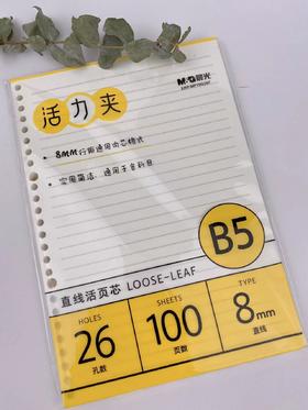 晨光极简26孔活页芯B5