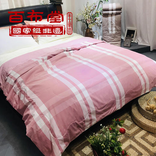 （乡村振兴商品）百布堂粗布健康养生空调被-妃红色 商品图1