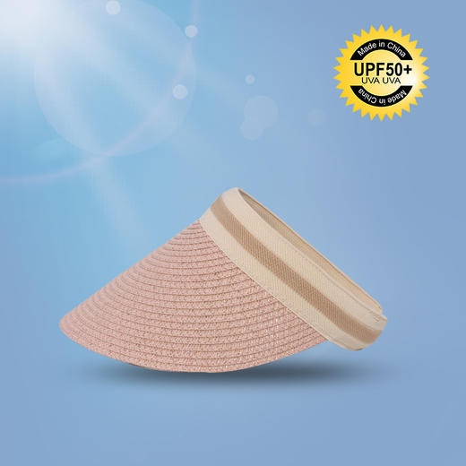 佩派贝壳空顶帽发箍女夏季防紫外线遮阳透气空顶帽学生显脸小可折叠发箍帽草编防晒夏季 商品图4