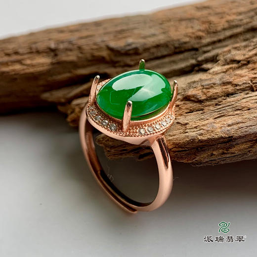 派瑞翡翠 翡翠戒面 冰种 绿色 商品图1