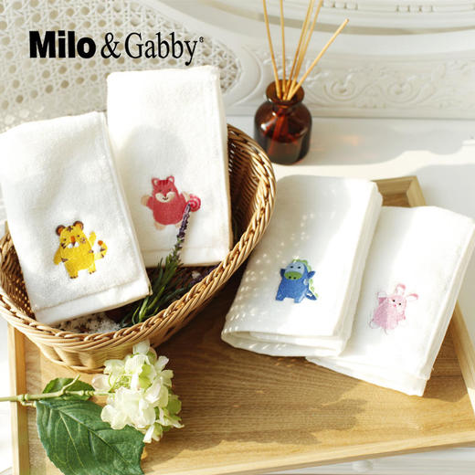 韩国Milo&Gabby儿童毛巾纯棉卡通动物小毛巾 商品图2