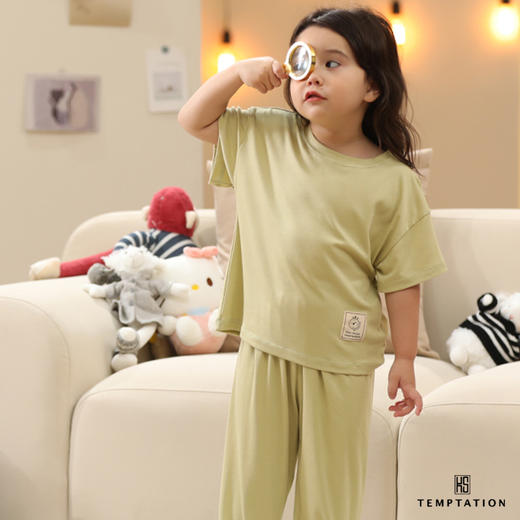 日本KS Temptation 儿童短袖套装 亲肤柔软 舒适透气 丝滑不易变形 色彩多样 儿童基础时尚短袖套装【R22203T】预售7天发货 商品图1