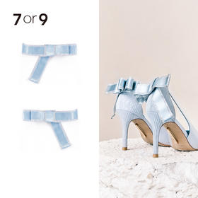 真丝带银边蝴蝶结尾夹