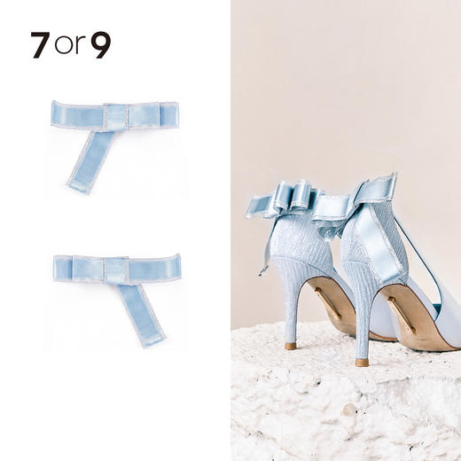 真丝带银边蝴蝶结尾夹 商品图0