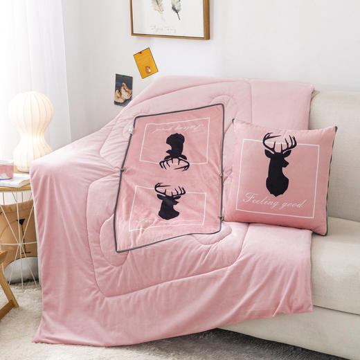 【多功能抱枕太空被】水晶绒印花抱枕夏凉被 办公室午睡抱枕被子二合一-优选好物-W仓 商品图1